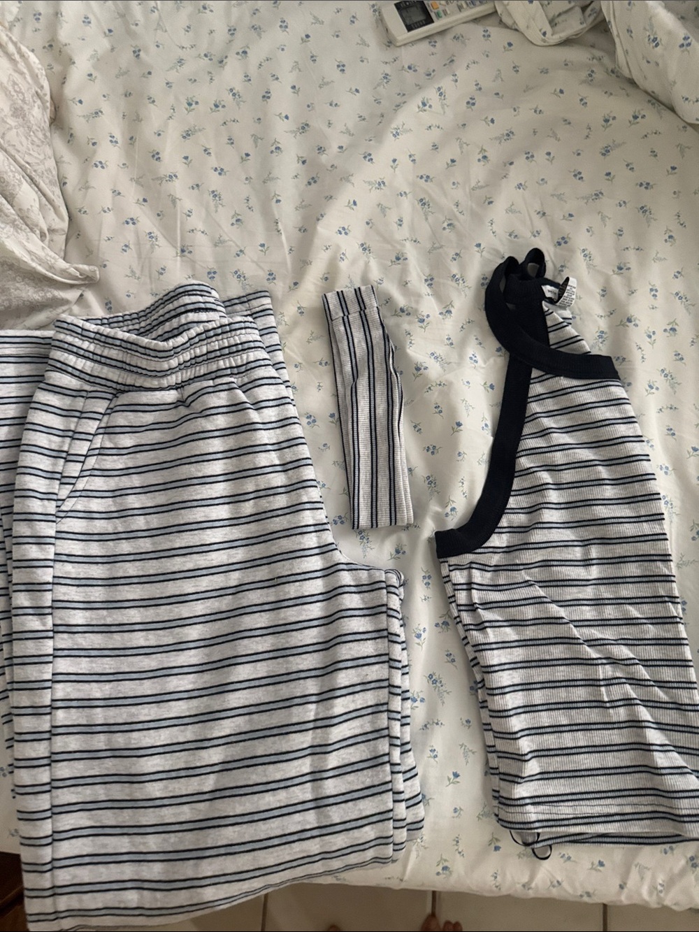 Striped Gray & Black Track Jogger Set - Women